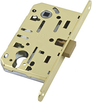 Замок межкомнатный магнит. под цилиндр MEDIANA POLARIS B06103.50.03.567 (Латунь) с отв.планкой